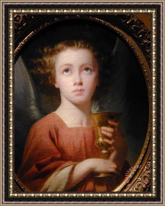Charles Zacharie Landelle An Angel Holding a Chalice [detail #1] Framed Painting